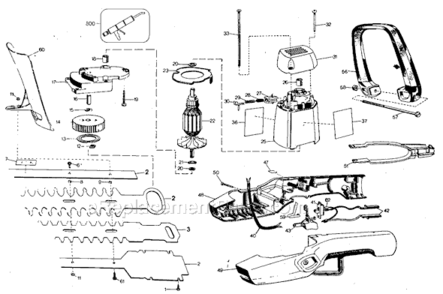 Page A Diagram and Parts List for 8144 Type 5 Black and Decker Hedge Trimmer